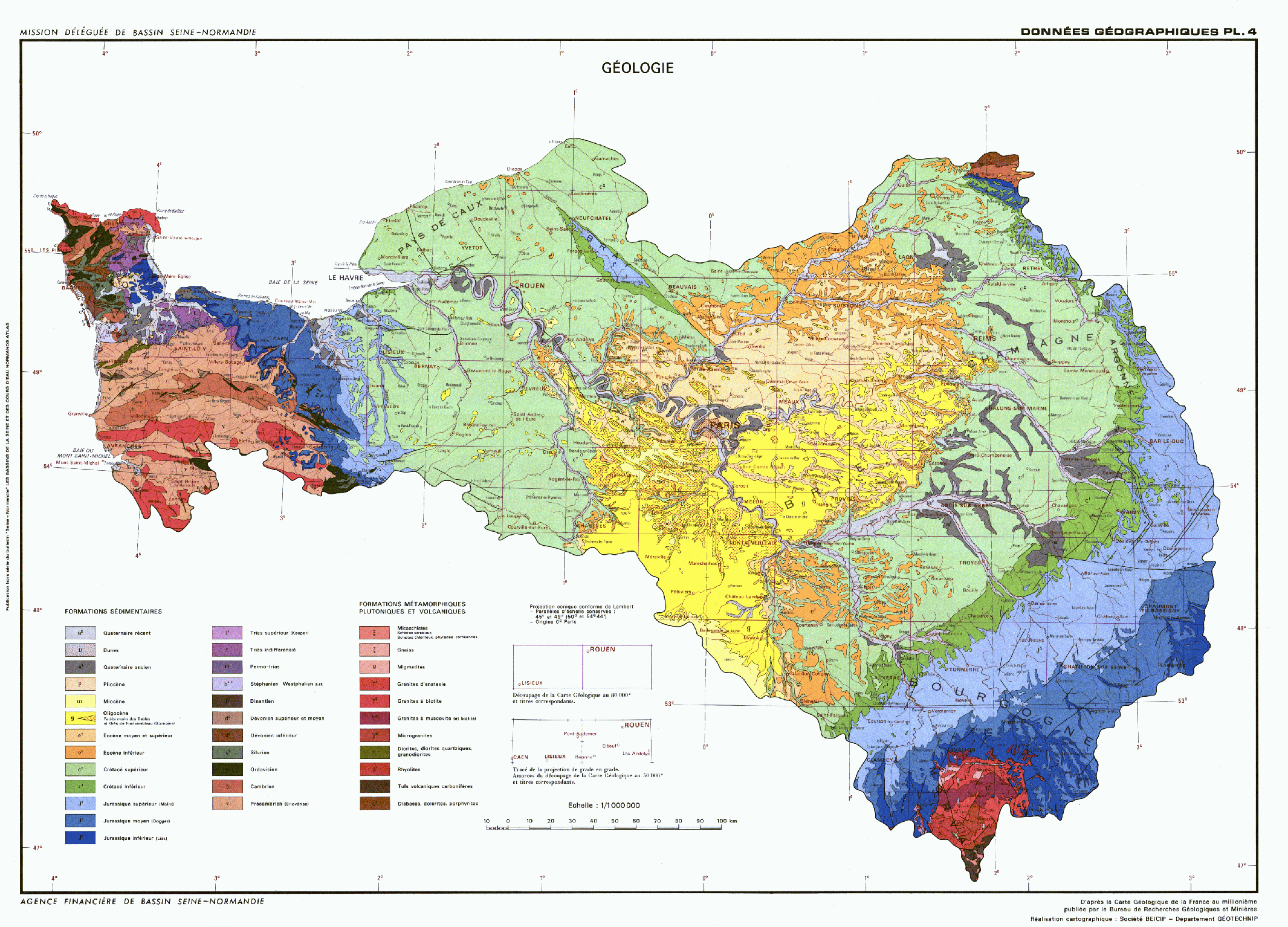 Carte géologique du bassin seine-Normandie