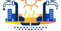 Logo eau potable et changement climatique 